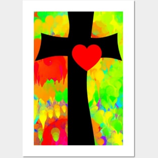 Tie Dye Cross Posters and Art